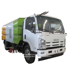 Isuzu road cleaner truck airport runway sweeper water tanker 4m3 dust bin 8m3
