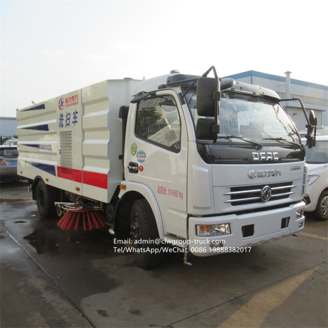 dongfeng road sweeper water tank 2.5m3 dust bin 5m3