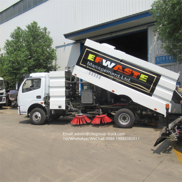 dongfeng road sweeper water tank 2.5m3 dust bin 5m3