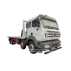 Beiben 8X4 12 wheeler 30-40tons flatbed low deck construction machine transport truck