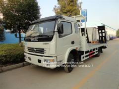 Dongfeng new 5tons flat bed excavator transport truck