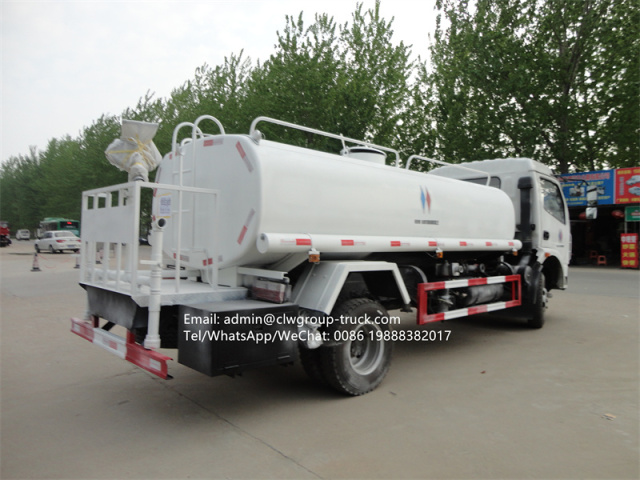 dongfeng 6000-8000l stainless steel water bowser truck