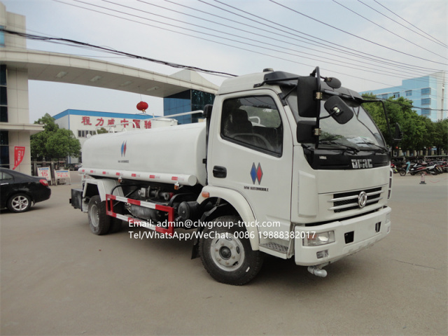 dongfeng 6000-8000l stainless steel water bowser truck