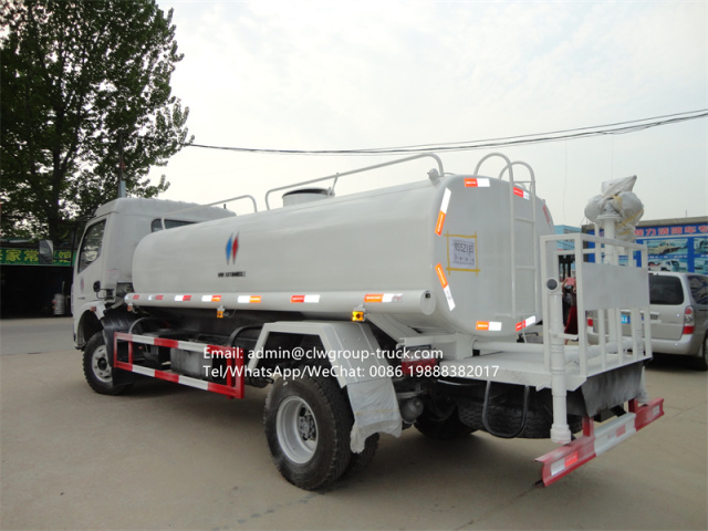 dongfeng 6000-8000l stainless steel water bowser truck