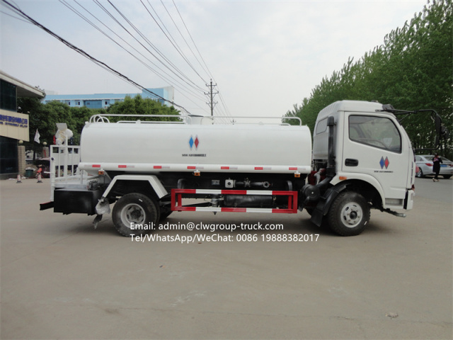 dongfeng 6000-8000l stainless steel water bowser truck