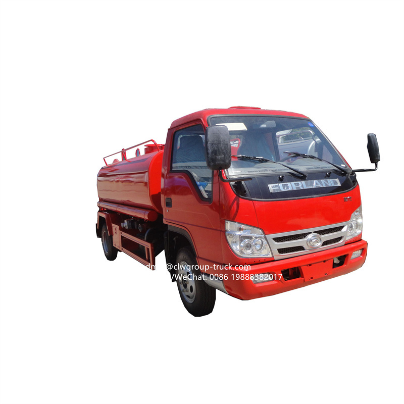 Foton 4x2 mini tanker 3000 liter water tank truck