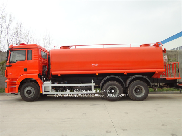 Shacman 20 cubic meters stainless steel water bowser truck