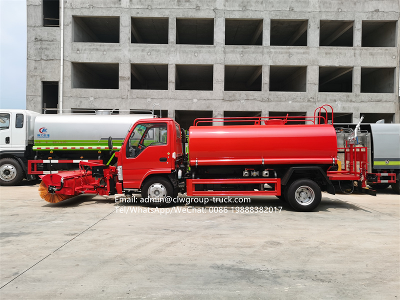 Isuzu 3 cubic meters street sprinkler with snow removel