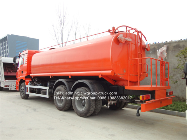 Shacman 20 cubic meters stainless steel water bowser truck