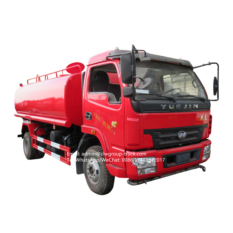Yuejin 4x2 8000l mobile street wash water tank road sprayer truck