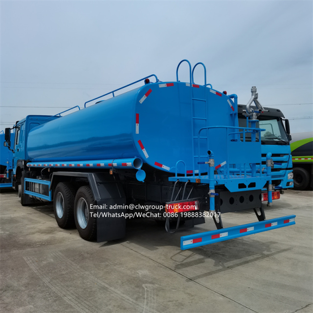 Sinotruk howo 20 cubic meters 10 wheeler water tanker truck dimensions