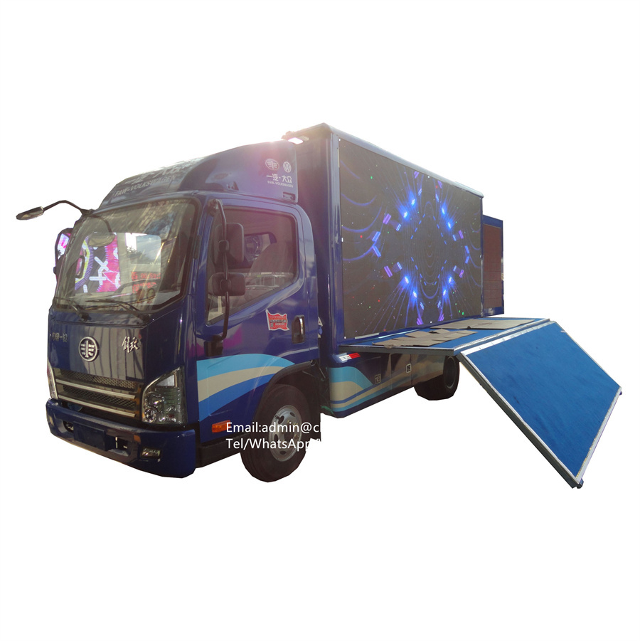 FAW EuroV 130hp digital mobile billboard truck,Chengli Special Automobile Co.,Ltd,FAW 4x2 new Euro5 full color p6 130hp digital mobile billboard truck