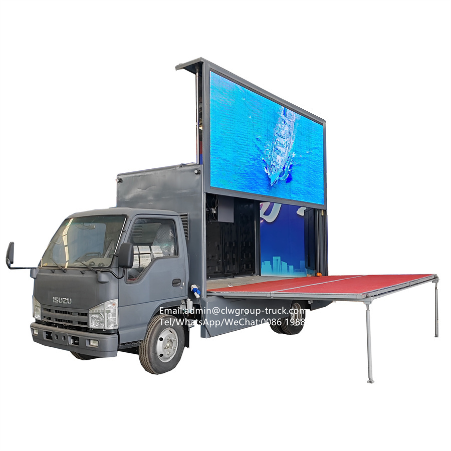 isuzu 130hp outdoor advertising trucks with stage,Chengli Special Automobile Co.,Ltd,Isuzu mobile roadshow stage scrolling vehicle mounted led display