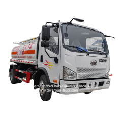 FAW 6 wheeler carbon steel tanker fuel truck,Chengli Special Automobile Co.,Ltd,FAW refueler tank oil palm mobile refuelling  6 wheeler fuel truck