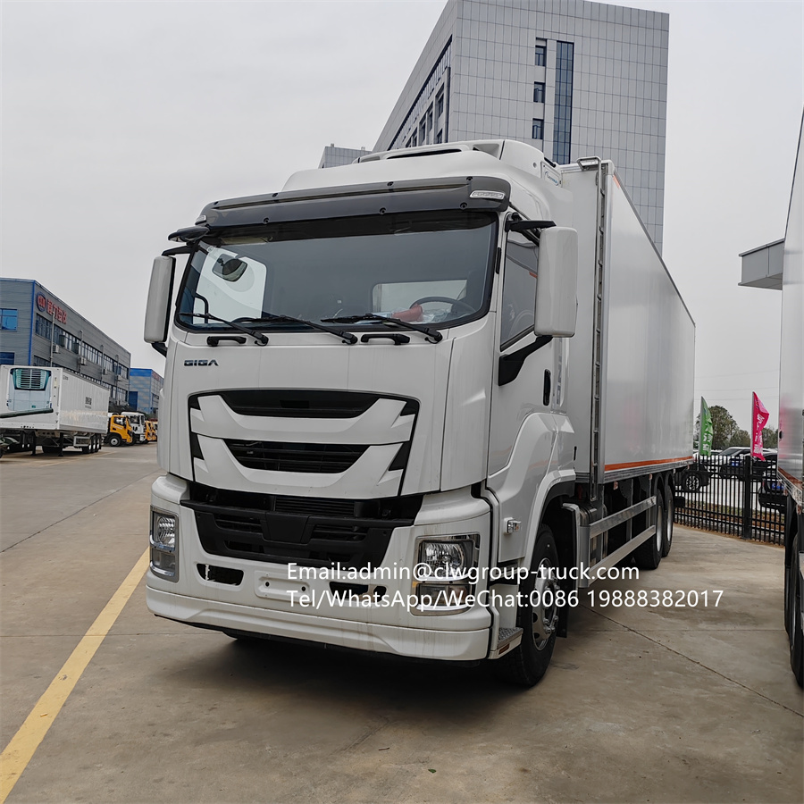 9m fiberglass meat transport Isuzu 6x4 refrigerated truck,Chengli Special Automobile Co.,Ltd,9.6m van box carrier body refrigeration isuzu refrigerated truck