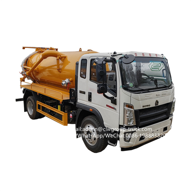 Sinotruk howo 6m3 2000 gallons cleaning vacuum truck,Chengli Special Automobile Co.,Ltd,Sinotruk howo 6cbm sewage truck cleaning pump sewer vacuum truck