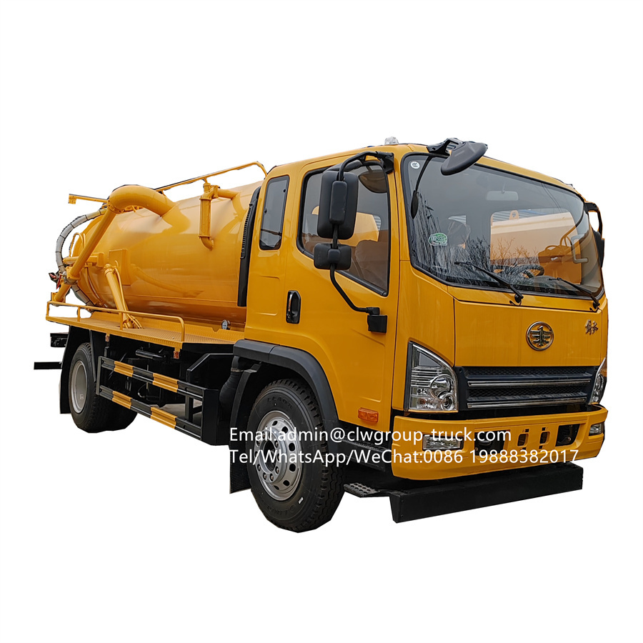 FAW weichai engine 160hp 7000 litres sewer suction sewage dumper pump truck,Chengli Special Automobile Co.,Ltd,FAW 7000litres vacuum pump suction waste disposal sewage dump truck
