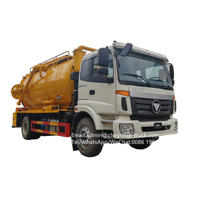Foton  waste water cleaning sewer sludge suction combined jetting truck,Chengli Special Automobile Co.,Ltd,Foton 12tons combination sewer cleaning vacuum truck with jetter
