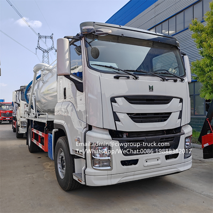 ISUZU GIGA 12tons waste water cleaning cesspool vacuum pump disposal truck,Chengli Special Automobile Co.,Ltd,ISUZU 6 wheeler 12tons waste water suction vacuum truck waste disposal