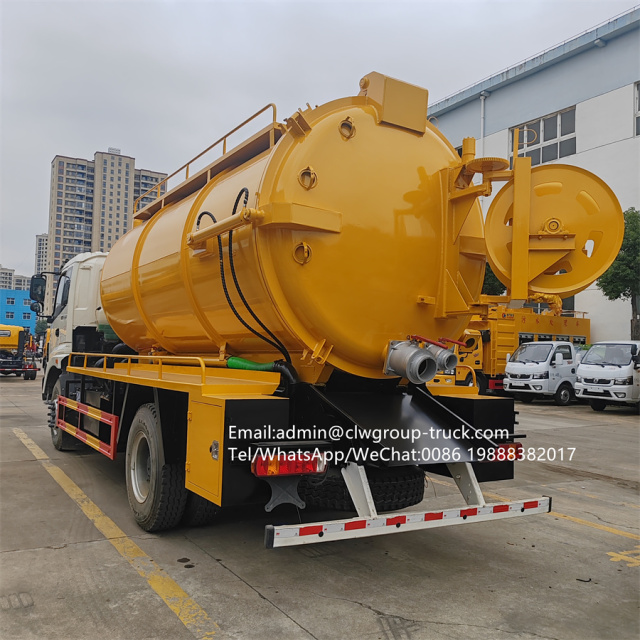 Foton  waste water cleaning sewer sludge suction combined jetting truck,Chengli Special Automobile Co.,Ltd,Foton 12tons combination sewer cleaning vacuum truck with jetter