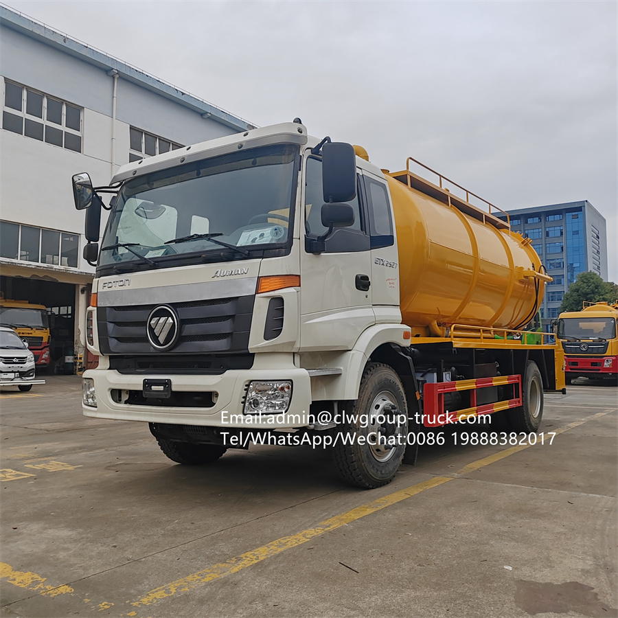 Foton  waste water cleaning sewer sludge suction combined jetting truck,Chengli Special Automobile Co.,Ltd,Foton 12tons combination sewer cleaning vacuum truck with jetter
