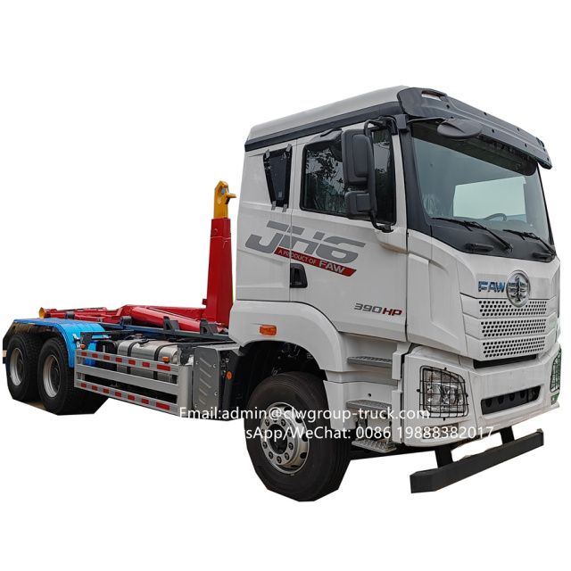 FAW 25tons rubbish bin roller hook hooklift garbage truck,Chengli Special Automobile Co.,Ltd,FAW 22tons  loader arm roll bin lifter hooklift garbage truck