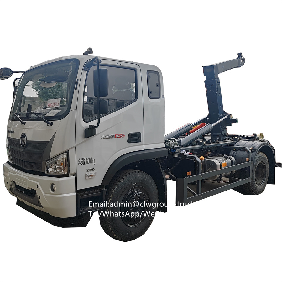 Foton 6m3 bin hook lift arm roll dumpster roll off garbage truck,Chengli Special Automobile Co.,Ltd,Foton 6 tons bin hook lift dump body dumpster roll off truck