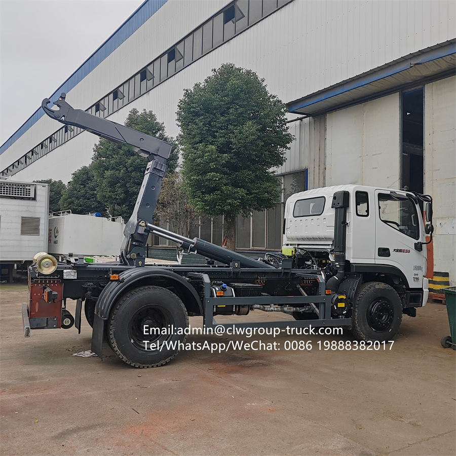 Foton 6m3 bin hook lift arm roll dumpster roll off garbage truck,Chengli Special Automobile Co.,Ltd,Foton 6 tons bin hook lift dump body dumpster roll off truck
