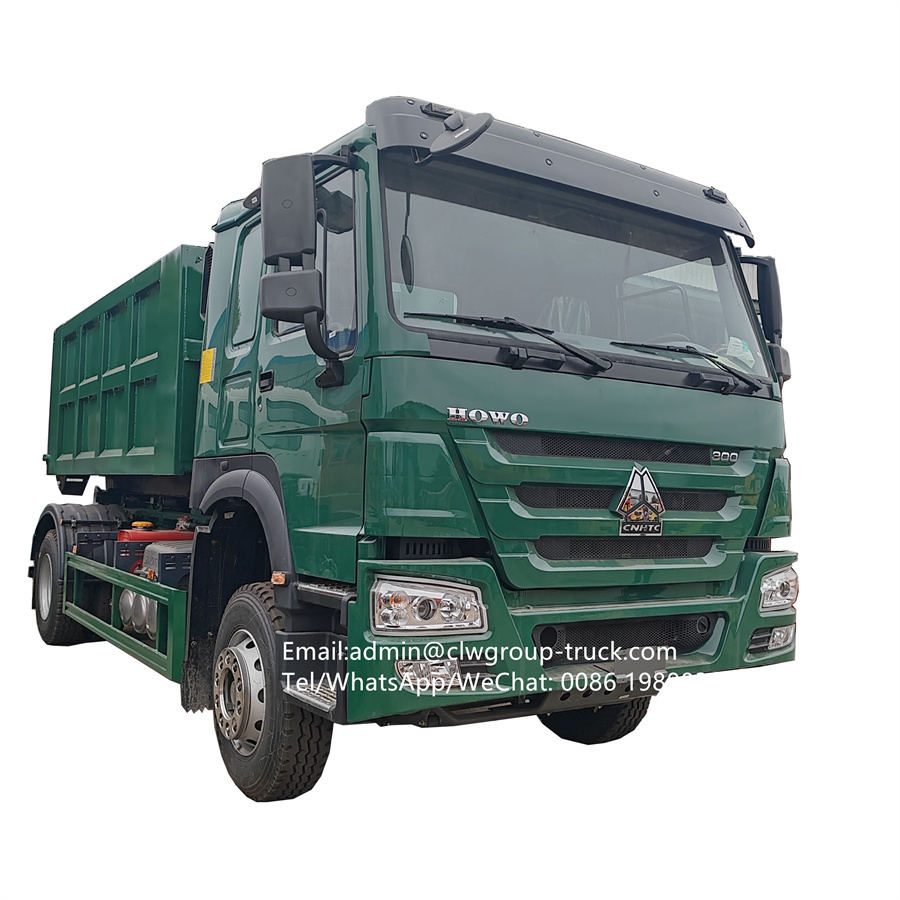Sinotruk howo 16tons 18tons rear loading hook lift bin truck,Chengli Special Automobile Co.,Ltd,Sinotruk hydraulic mobile bin lifter 16tons roll on roll off truck