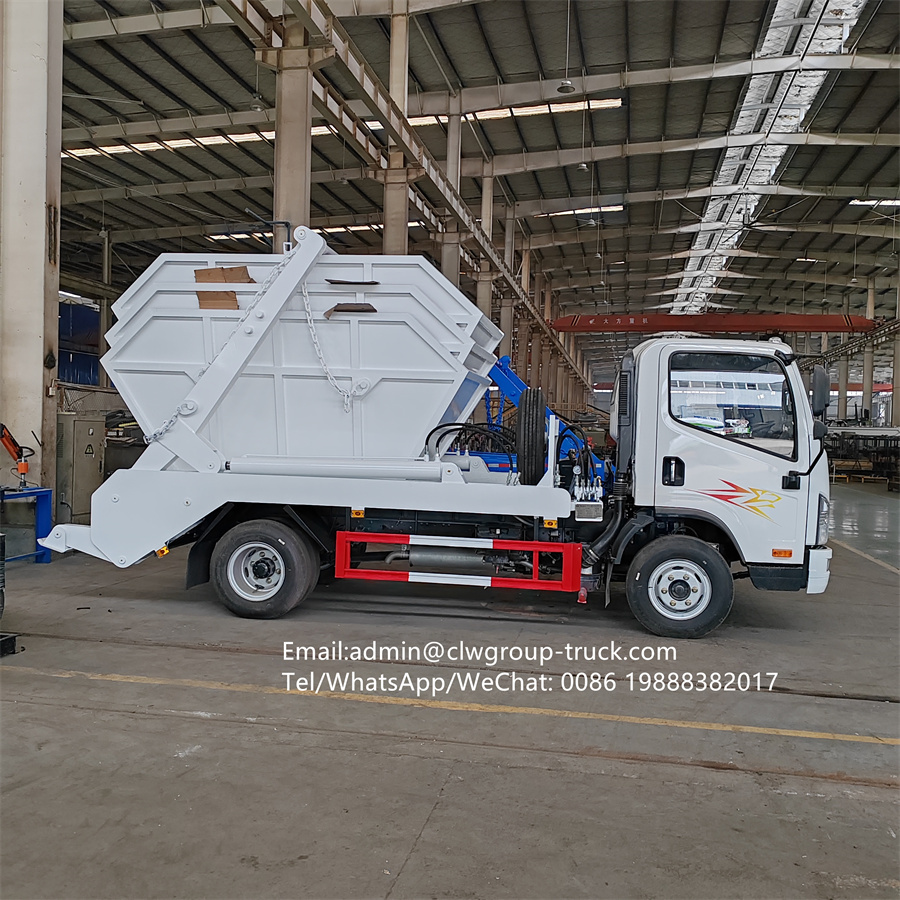 FAW 130HP 6tons skip loader garbage arm roll swing lift rubbish truck,Chengli Special Automobile Co.,Ltd,FAW 5tons skip bin container detachable garbage truck skip loader