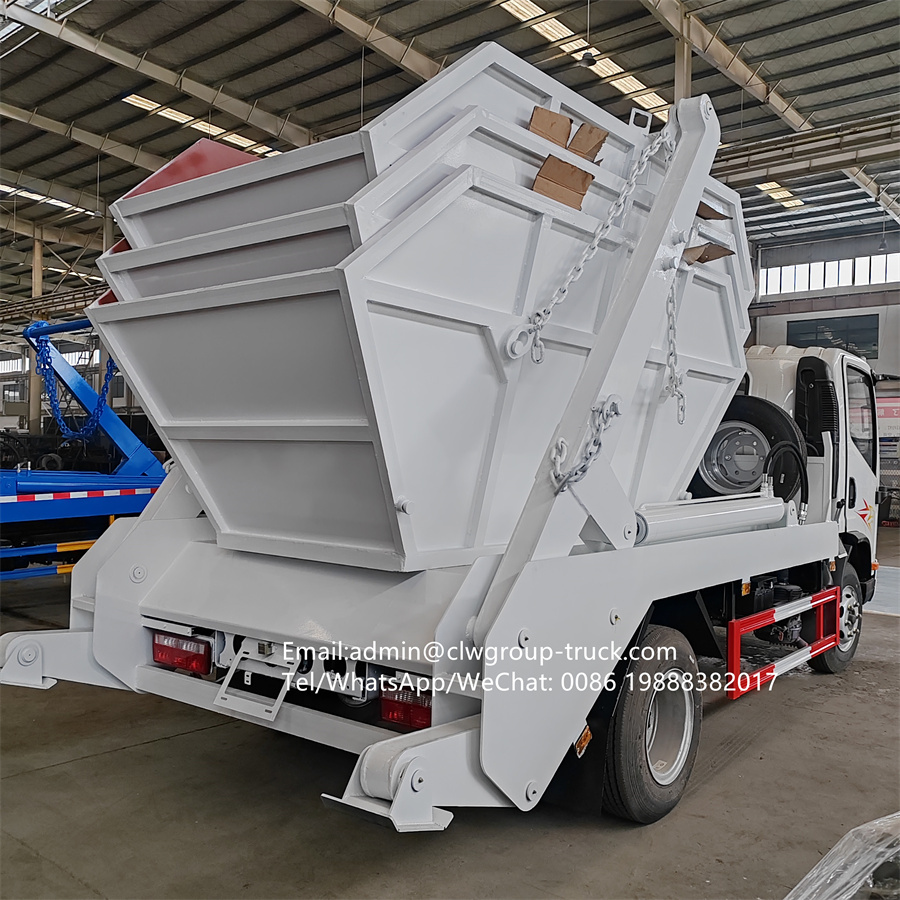 FAW 130HP 6tons skip loader garbage arm roll swing lift rubbish truck,Chengli Special Automobile Co.,Ltd,FAW 5tons skip bin container detachable garbage truck skip loader