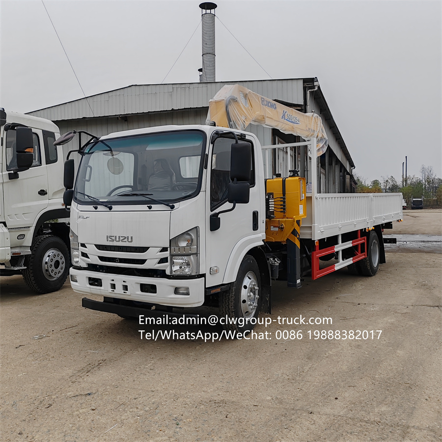 Isuzu 130hp 3.2tons 4 tons hydraulic boom crane,Chengli Special Automobile Co.,Ltd,6 wheeler self loader mobile straight arm truck crane 3.2tons 4 tons
