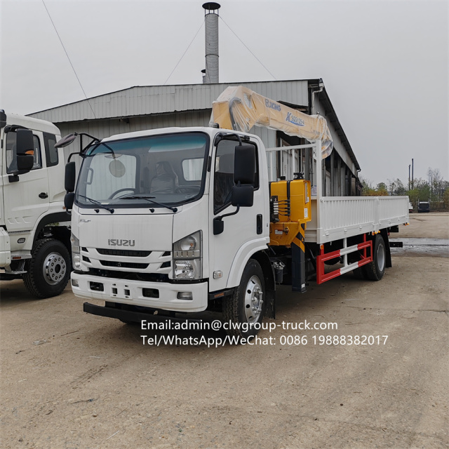 Isuzu 130hp 3.2tons 4 tons hydraulic boom crane,Chengli Special Automobile Co.,Ltd,6 wheeler self loader mobile straight arm truck crane 3.2tons 4 tons