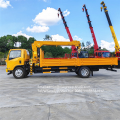 Isuzu new 4tons 5 tons telescopic boom truck mounted crane price,Chengli Special Automobile Co.,Ltd,Isuzu 4x2 4x4 hydraulic auger telescopic boom truck crane 5 tons