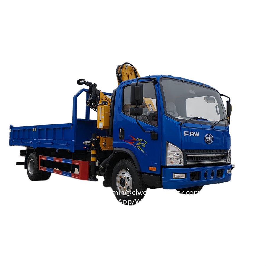 FAW right hand drive 130hp hydraulic folding knuckle boom 2 tons 3.2tons,Chengli Special Automobile Co.,Ltd,FAW RHD 3.2tons 2 tons hydraulic lifting knuckle foldable truck crane