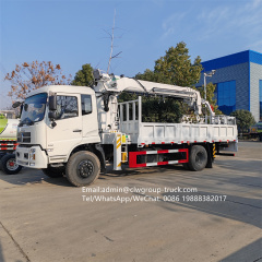 Dongfeng 8tons auger bucket boom truck crane pole installation,Chengli Special Automobile Co.,Ltd,Dongfeng crane with basket auger drill boom truck crane capacity 8tons