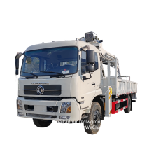 Dongfeng 8tons auger bucket boom truck crane pole installation,Chengli Special Automobile Co.,Ltd,Dongfeng crane with basket auger drill boom truck crane capacity 8tons