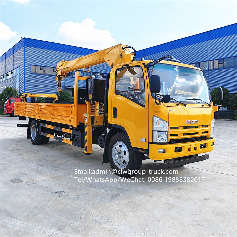 Isuzu new 4tons 5 tons telescopic boom truck mounted crane price,Chengli Special Automobile Co.,Ltd,Isuzu 4x2 4x4 hydraulic auger telescopic boom truck crane 5 tons