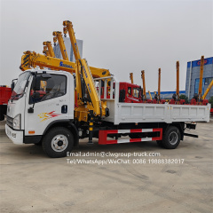 FAW right hand drive 130hp hydraulic folding knuckle boom 2 tons 3.2tons,Chengli Special Automobile Co.,Ltd,FAW RHD 3.2tons 2 tons hydraulic lifting knuckle foldable truck crane