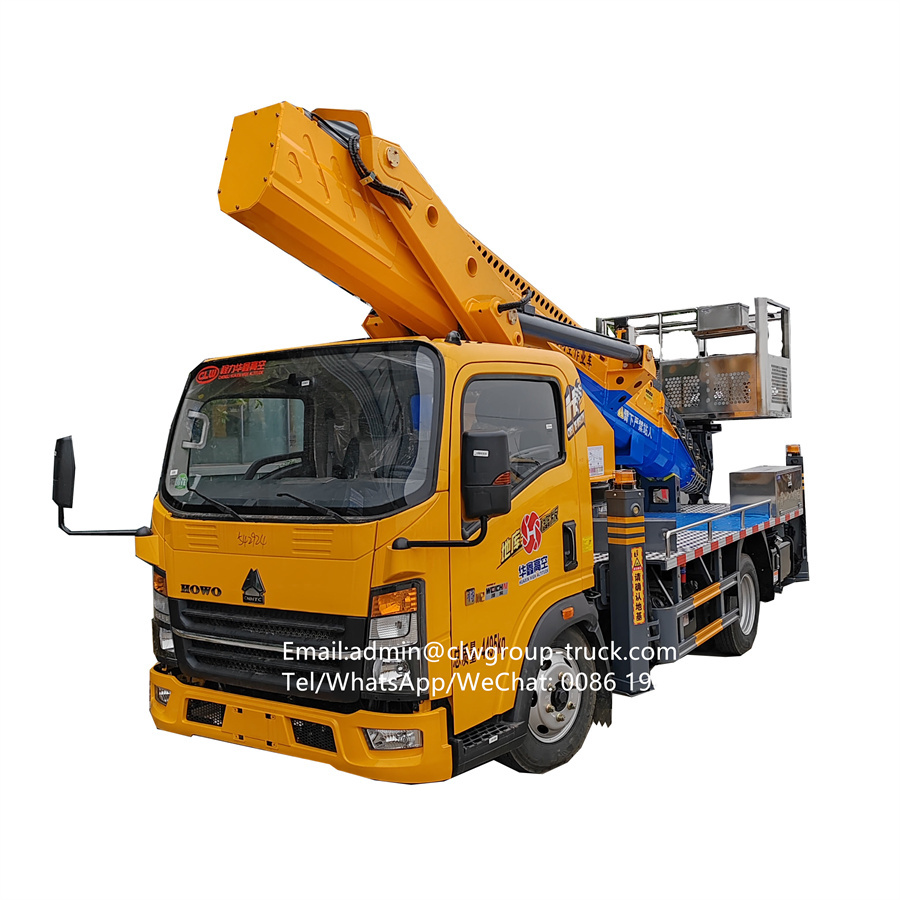Sinotruk 30m ladder lift hydraulic  aerial working truck telescopic boom,Chengli Special Automobile Co.,Ltd,Sinotruk howo 30m aerial working bucket aerial lift truck for sale