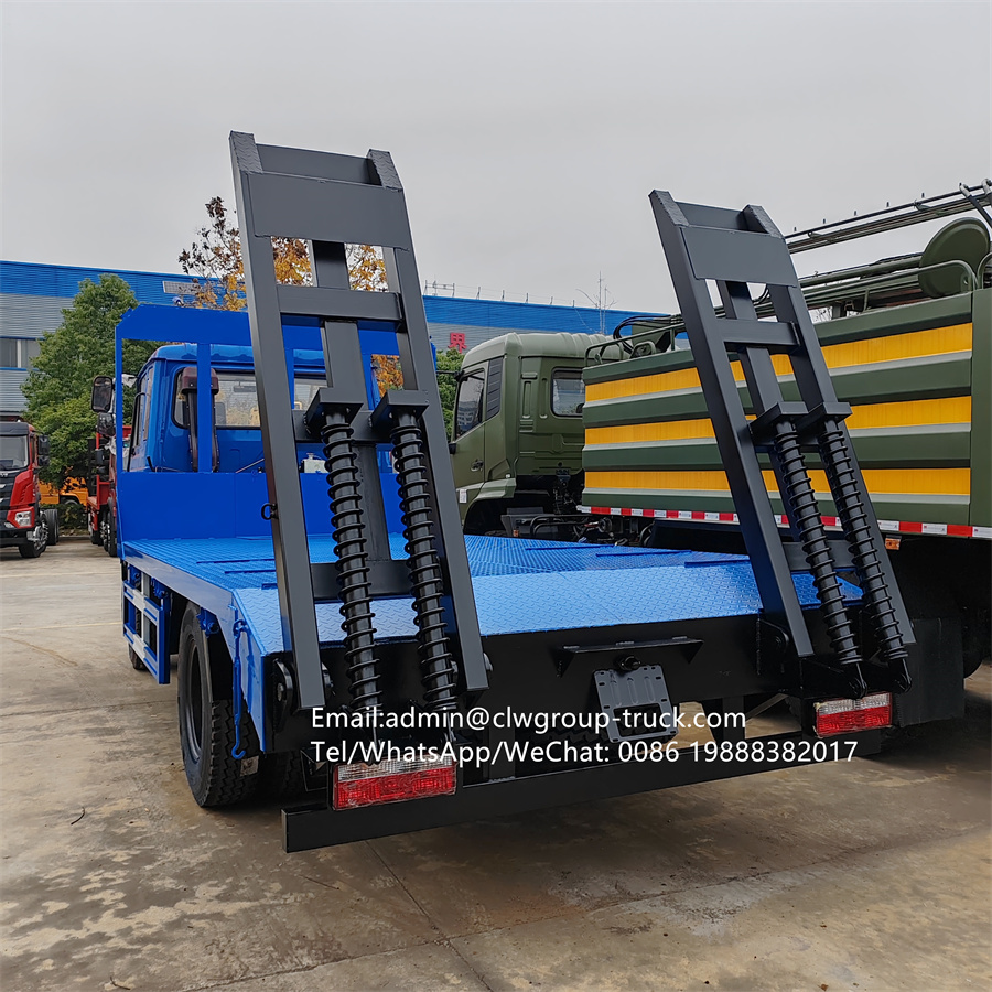 Dongfeng 6 wheeler 10tons carry container flatbed truck,Chengli Special Automobile Co.,Ltd,Dongfeng drop deck 10tons extendable ladder rack flatbed truck