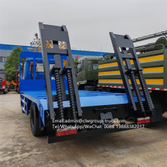 Dongfeng 6 wheeler 10tons carry container flatbed truck,Chengli Special Automobile Co.,Ltd,Dongfeng drop deck 10tons extendable ladder rack flatbed truck