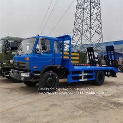 Dongfeng 6 wheeler 10tons carry container flatbed truck,Chengli Special Automobile Co.,Ltd,Dongfeng drop deck 10tons extendable ladder rack flatbed truck