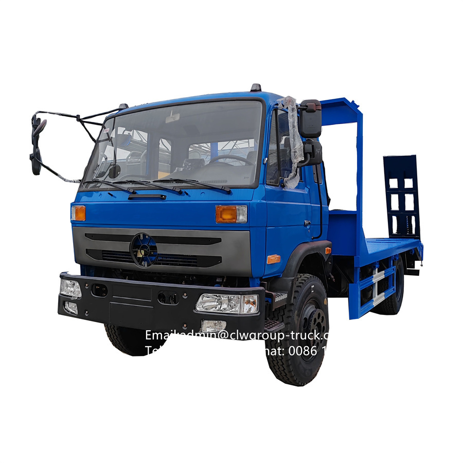 Dongfeng 6 wheeler 10tons carry container flatbed truck,Chengli Special Automobile Co.,Ltd,Dongfeng drop deck 10tons extendable ladder rack flatbed truck