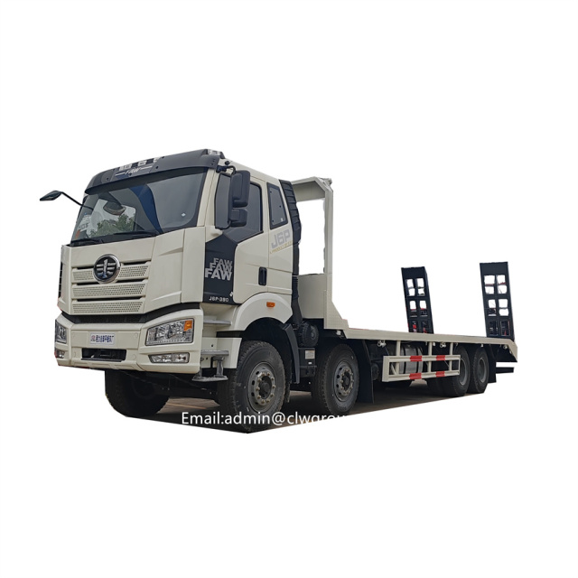 FAW 12wheeler 8x4 9.5m flatbed truck for container delivery,Chengli Special Automobile Co.,Ltd,FAW 8X4 20tons flat deck container delivery low bed frame truck