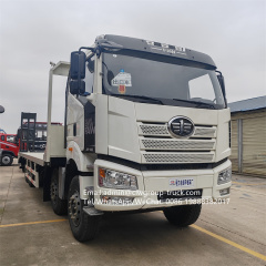 FAW 12wheeler 8x4 9.5m flatbed truck for container delivery,Chengli Special Automobile Co.,Ltd,FAW 8X4 20tons flat deck container delivery low bed frame truck