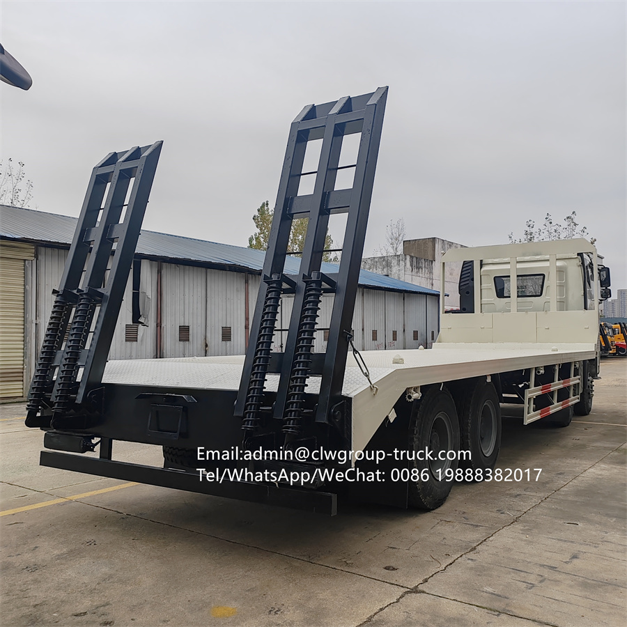 FAW 12wheeler 8x4 9.5m flatbed truck for container delivery,Chengli Special Automobile Co.,Ltd,FAW 8X4 20tons flat deck container delivery low bed frame truck