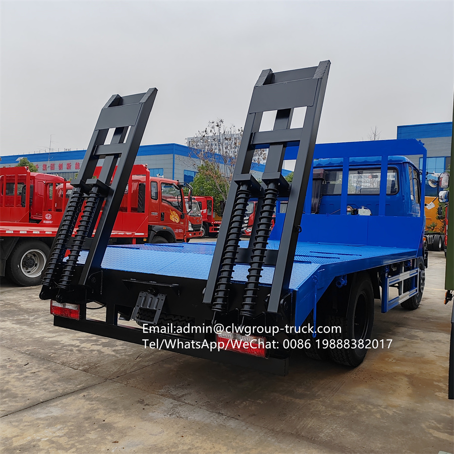 Dongfeng 6 wheeler 10tons carry container flatbed truck,Chengli Special Automobile Co.,Ltd,Dongfeng drop deck 10tons extendable ladder rack flatbed truck