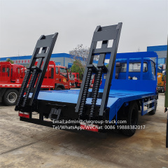Dongfeng 6 wheeler 10tons carry container flatbed truck,Chengli Special Automobile Co.,Ltd,Dongfeng drop deck 10tons extendable ladder rack flatbed truck