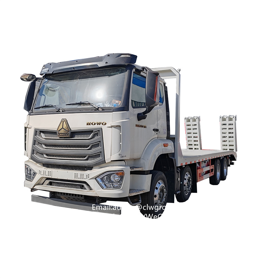 Sinotruk howo 12 wheeler 8x4 hydraulic low bed flatbed transport truck,Chengli Special Automobile Co.,Ltd,Sinotruk howo excavator transport hydraulic low bed loader truck
